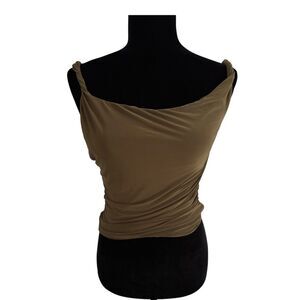Windsor Women's Olive Twist-Strap Draped Tank Top NWT